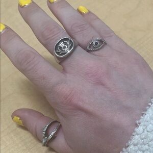 .925 Evil Eye with genuine sapphire & diamonds